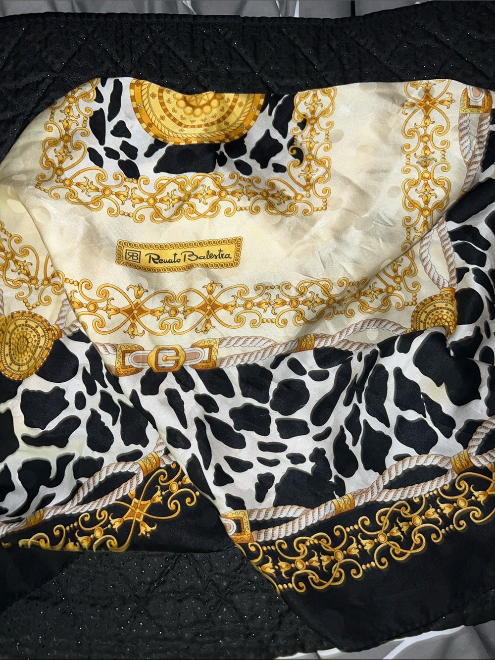 Vintage Renato Balestra Silk Baroque Animal Print Square Scarf
